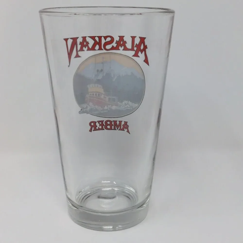 16-Oz Alaska Amber Alt Style Beer Pint Beer Glass RARE *SEE DETAILS